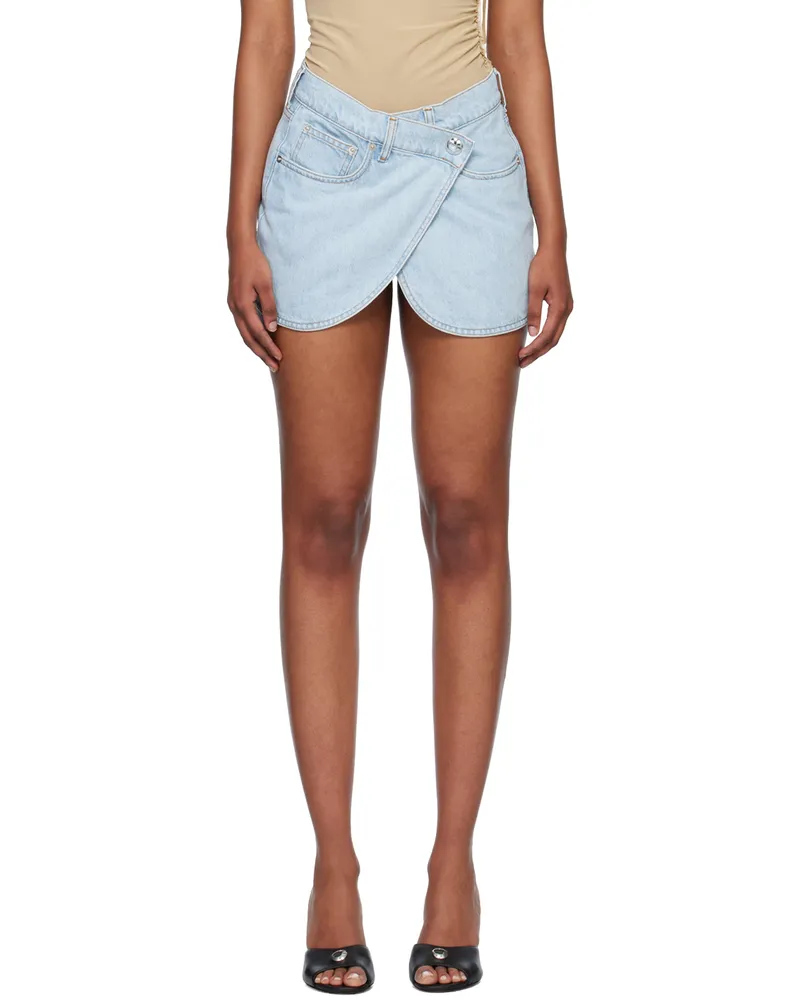 COPERNI Blue Wrap Denim Miniskirt Ice