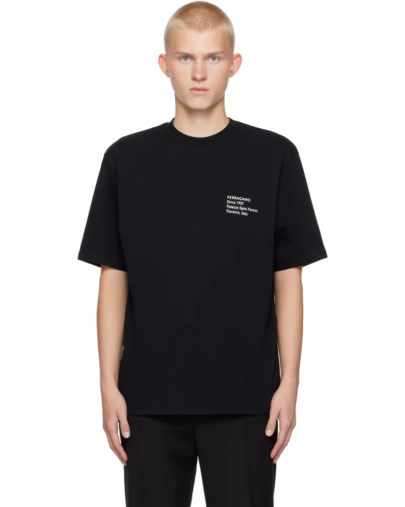 Ferragamo Black Printed T-shirt Black
