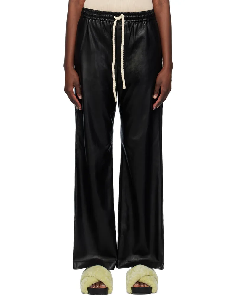 Nanushka Black Gisela Vegan Leather Trousers Black