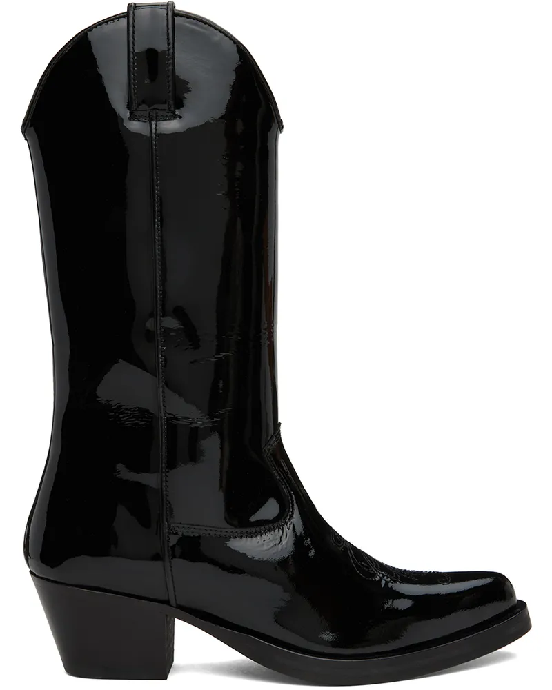 Ernest W. Baker Black Western Boots Black