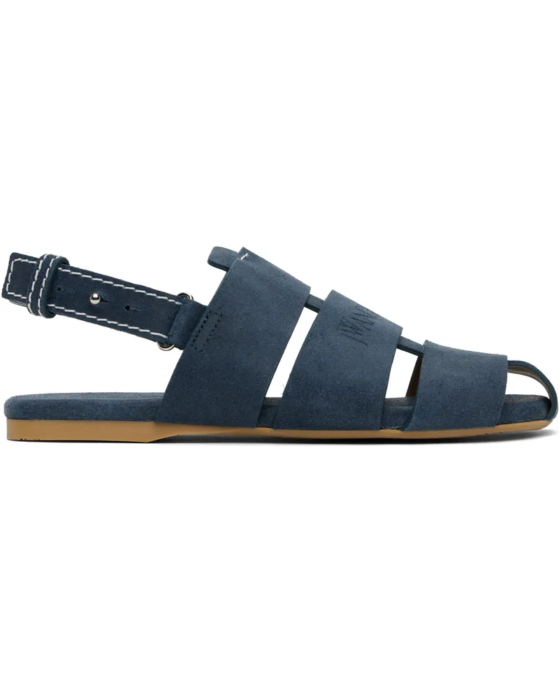 J.W.Anderson Blue Stripe Flat Sandals 800