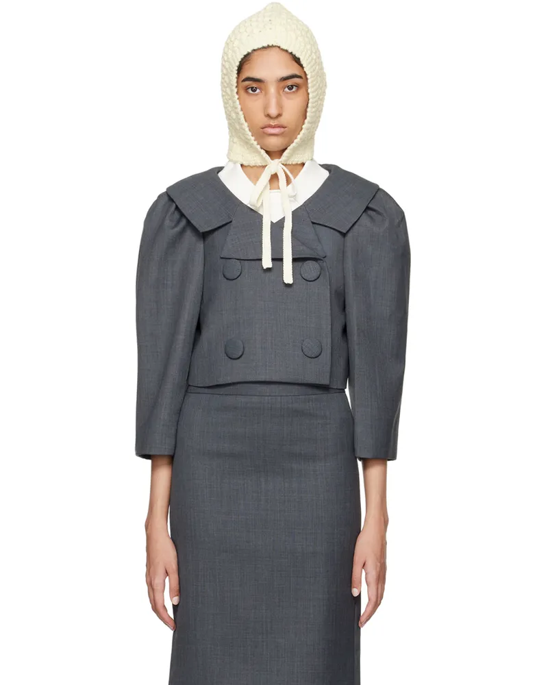 SHUSHU/TONG Gray Puff Sleeve Jacket Gr100
