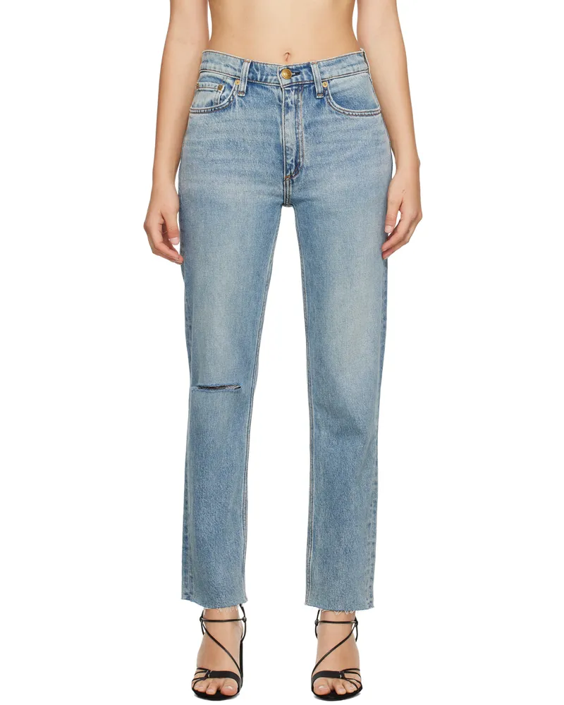 Rag & Bone Blue Wren Slim Jeans Riley-hole