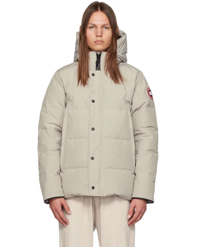 Canada Goose Beige Wyndham Down Jacket Limestone
