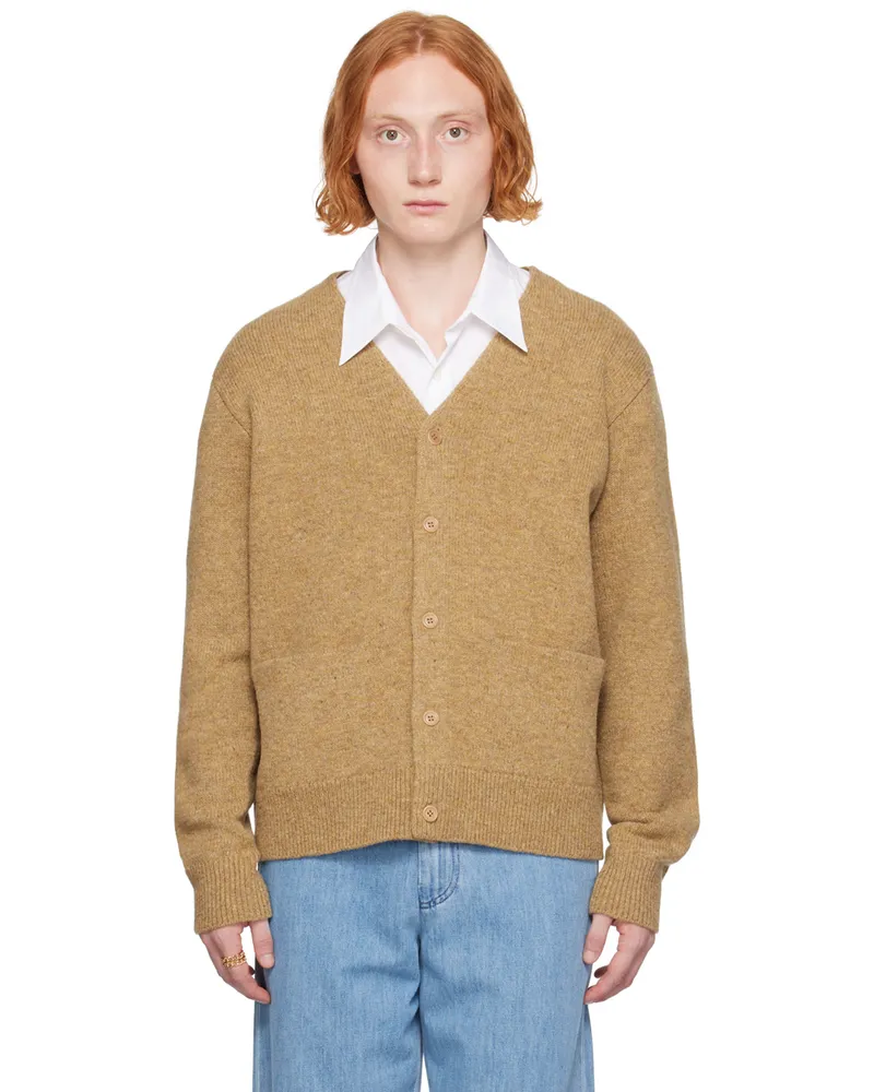 Dries van Noten Tan V-Neck Cardigan 110