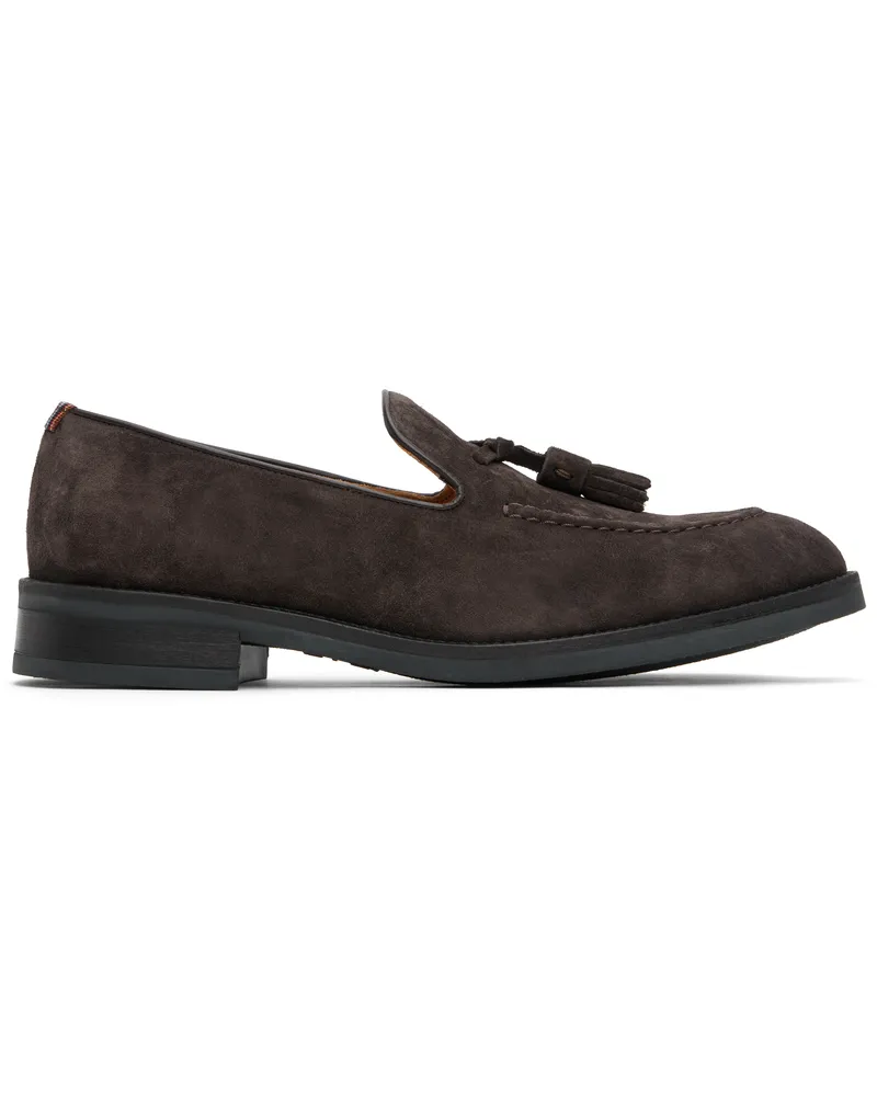 Paul Smith Brown Suede Lawrence Tassel Loafers 69