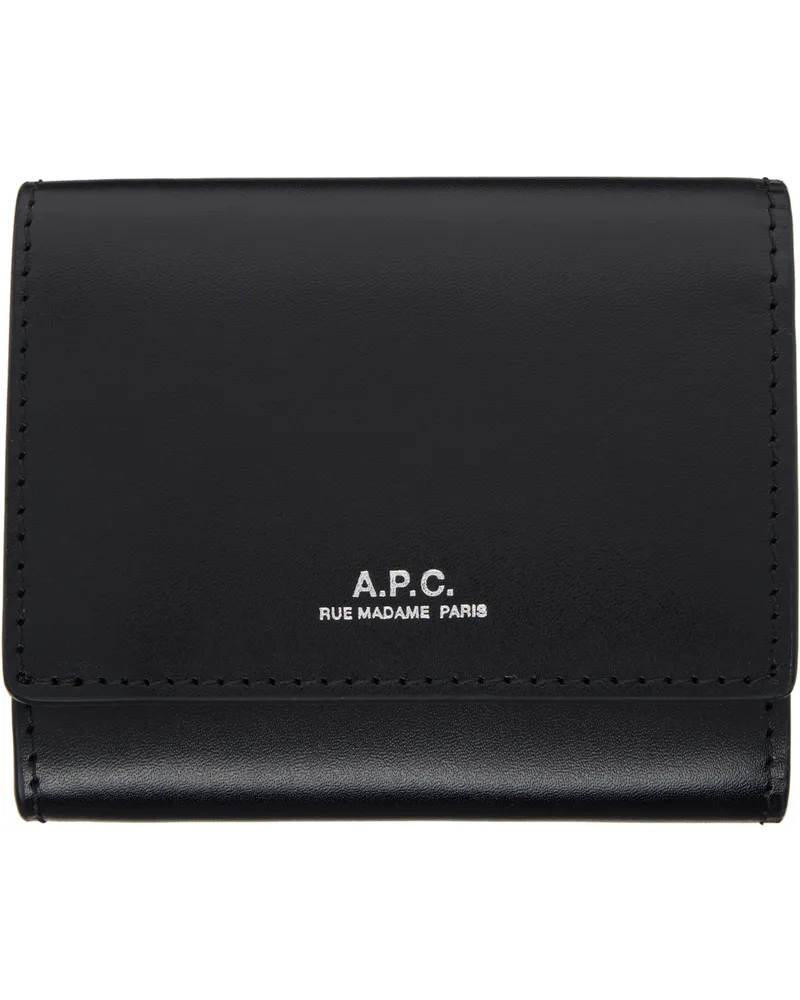 A.P.C. Black Louis Small Compact Wallet Lzz