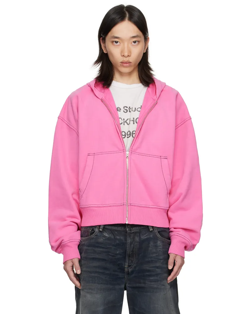 Acne Studios Pink Zip-Up Hoodie 415