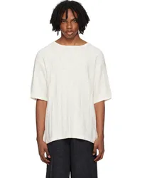 COMMAS Off-White Tuck Stitch T-Shirt Off