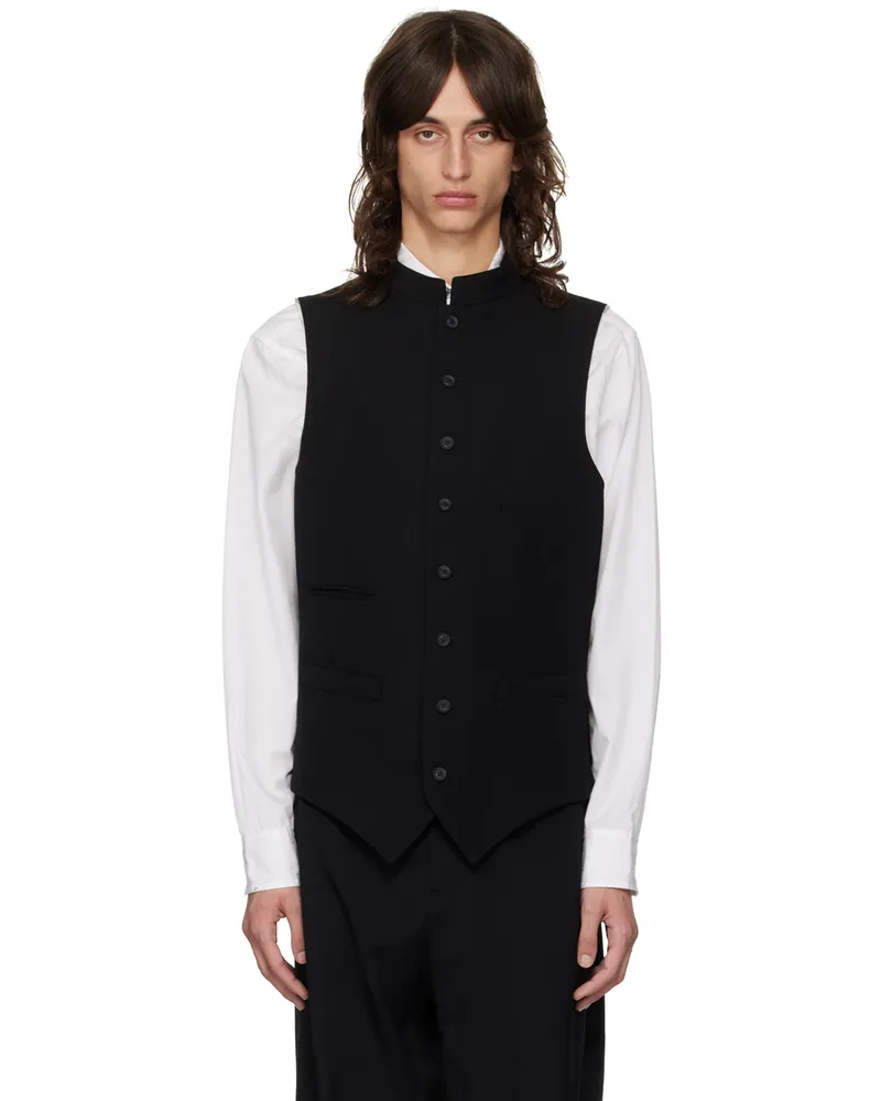 Yohji Yamamoto Black A-Stand Waistcoat Black