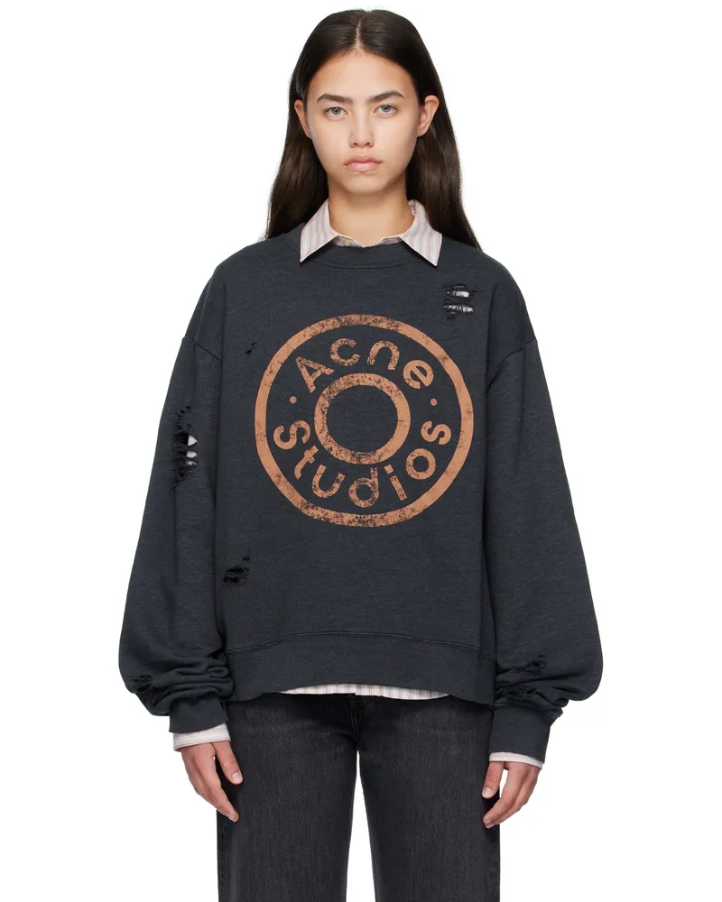 Acne Studios Black Printed Logo Sweatshirt 975