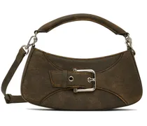 Brown Small Belted Brocle Bag