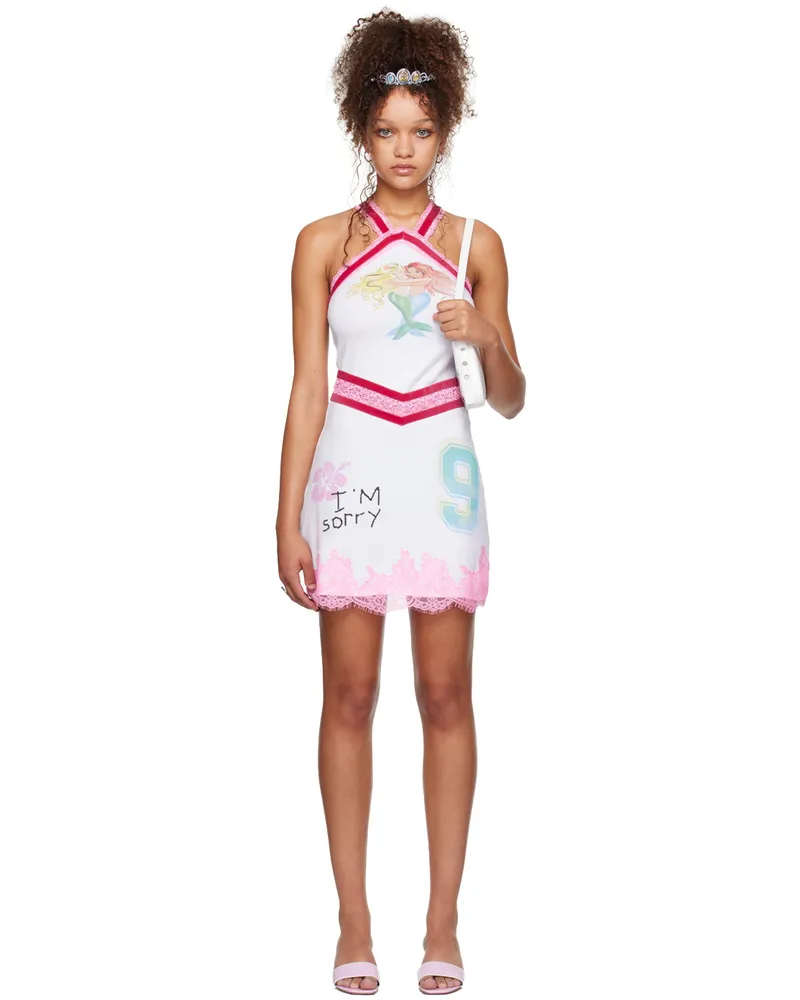 Petra Collins SSENSE Exclusive White Mimi Wade Edition Kitty Minky Minidress White