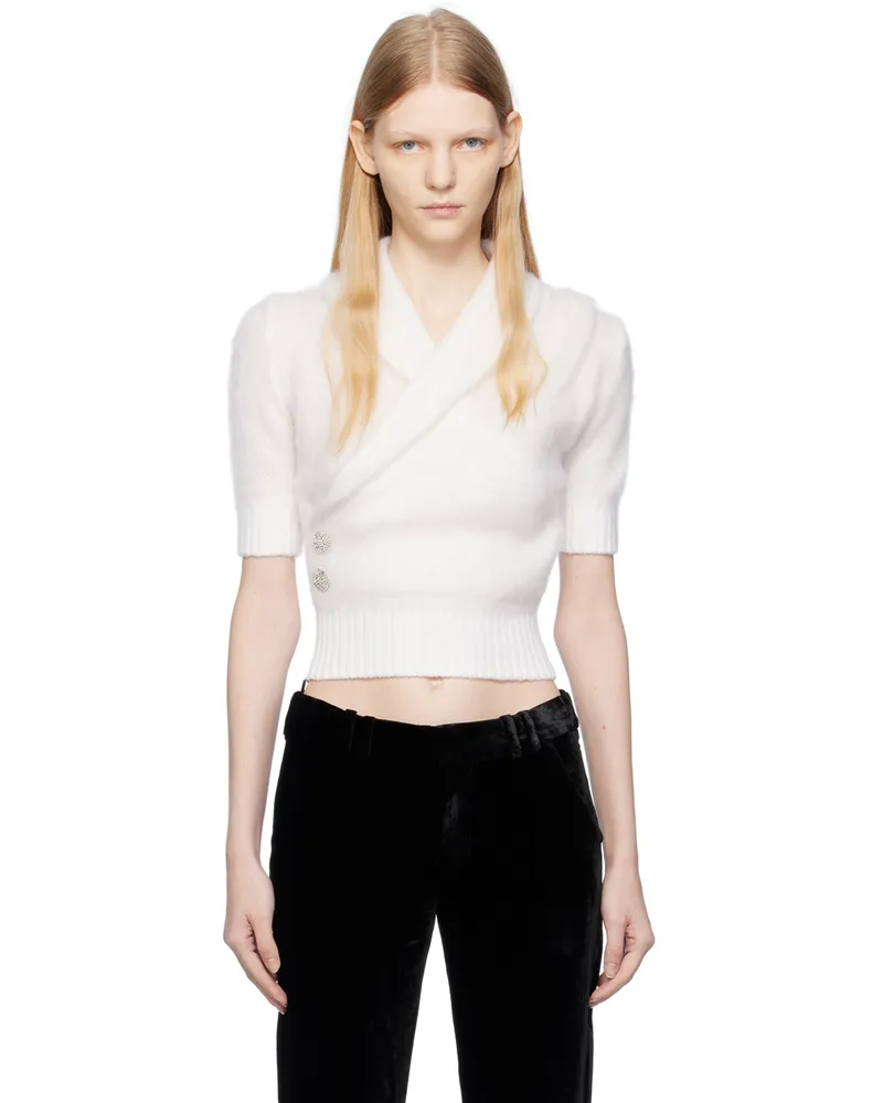Balmain Off-White Wrap T-Shirt 0fa