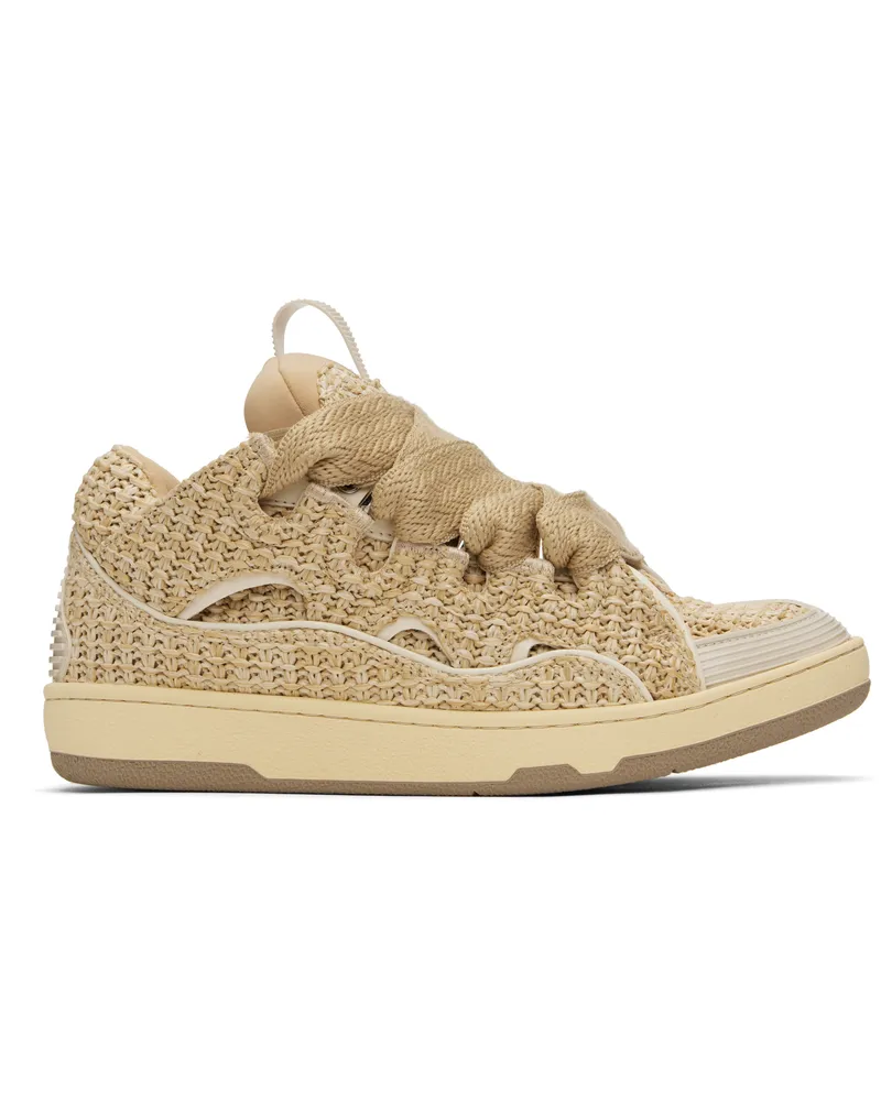 Lanvin Beige Raffia Curb Sneakers Natural65