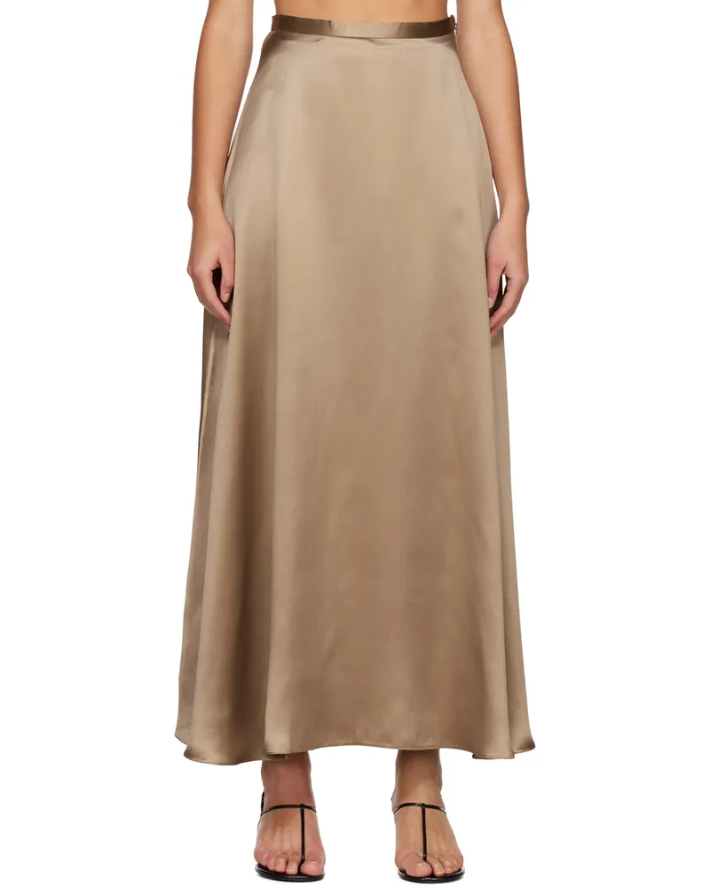 BITE Studios Brown Fluid Midi Skirt Otter