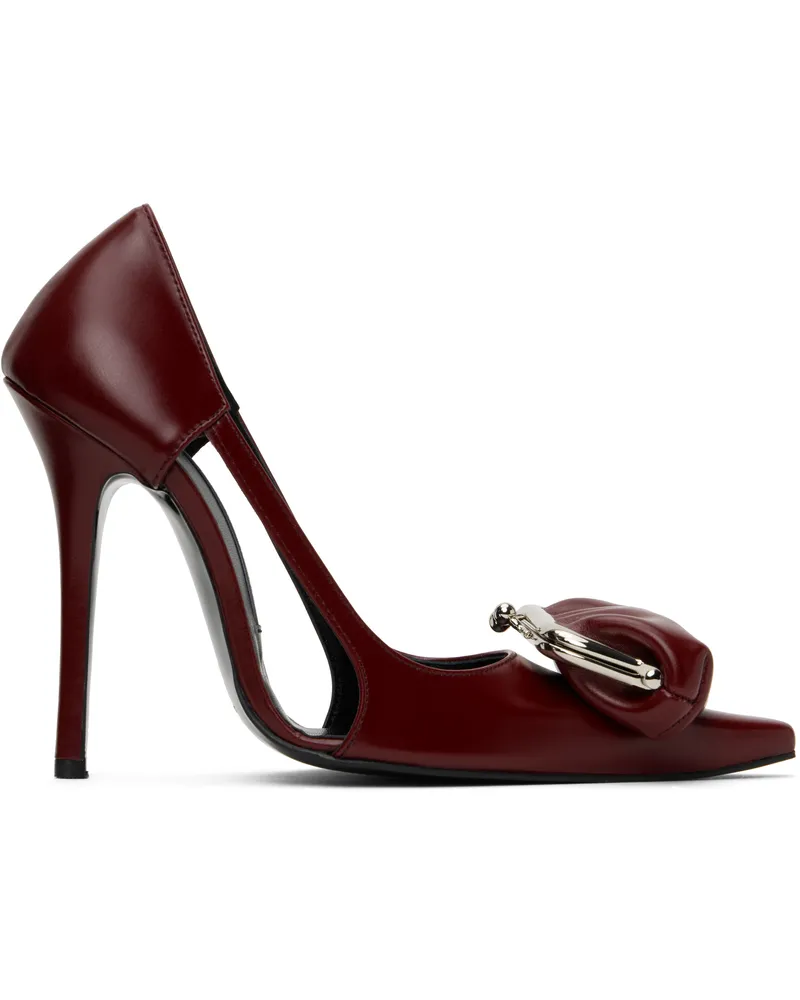 pushBUTTON Burgundy Coin Purse Pointy Heels Wine