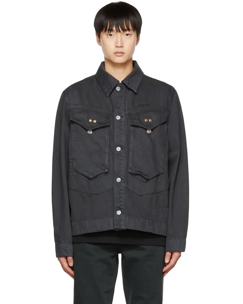 Objects IV Life Gray Paneled Denim Jacket Anthracite