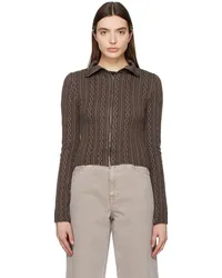 Our Legacy Brown Slim Zip Sweater Indulgent