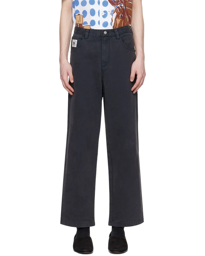 BODE Black Knolly Brook Trousers Black
