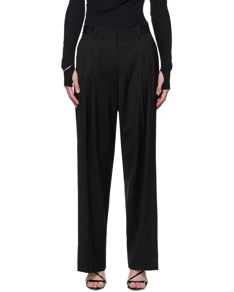 Helmut Lang Black Double Pleated Trousers Black