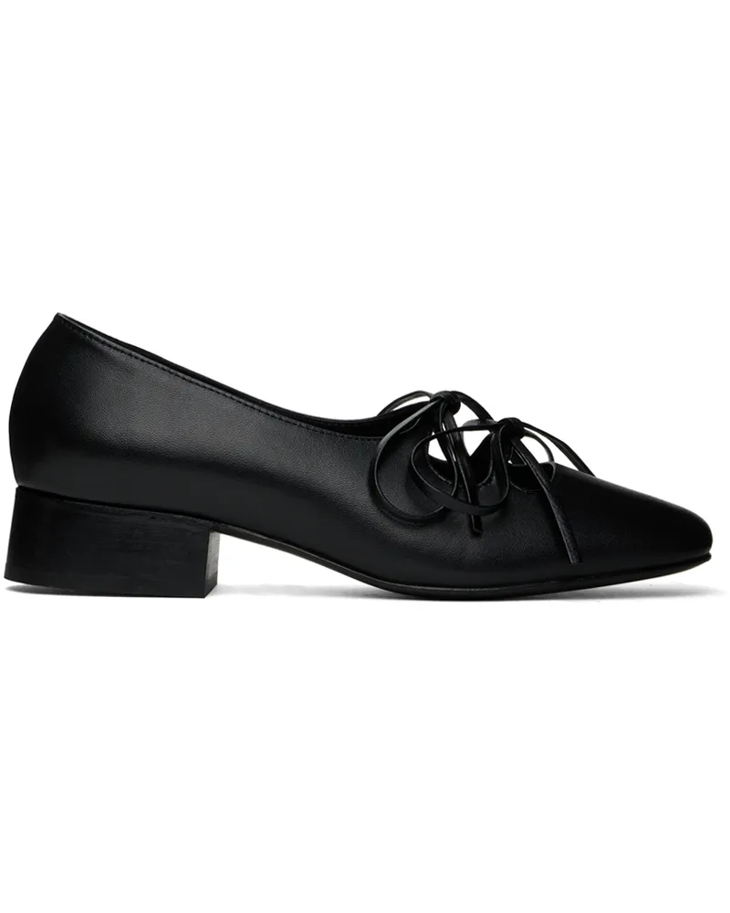 NICOLE SALDAÑA Black Isabel Ballerina Flats Black