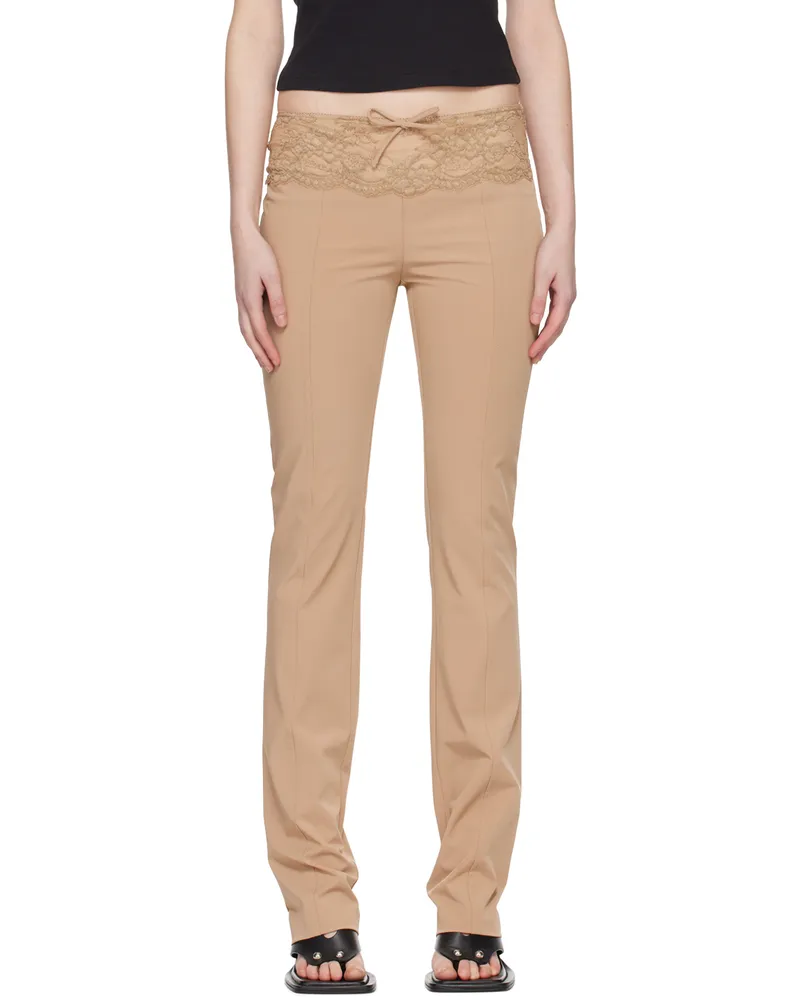 Blumarine Taupe Slim Trousers N0826