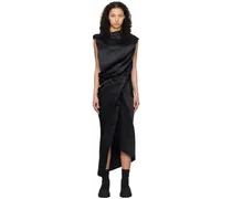 Black Enveloping Midi Dress