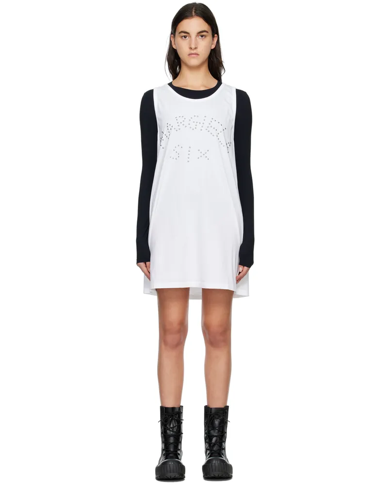 Maison Margiela White Studded Minidress 100