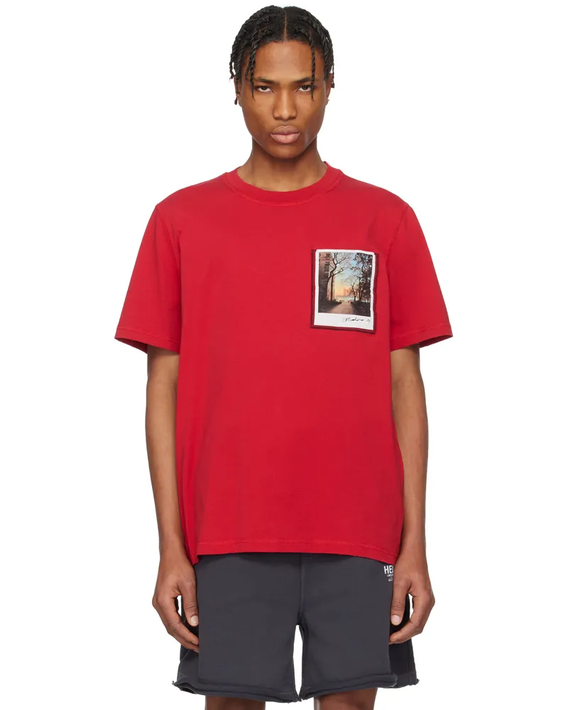 Helmut Lang Red River Postcard T-shirt Savy