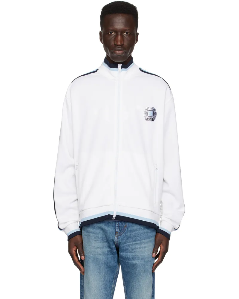 HUGO BOSS White Zip Sweater 100-white