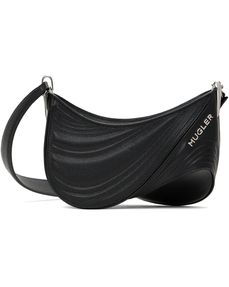 Thierry Mugler Black Small Embossed Spiral Curve 01 Bag 1999