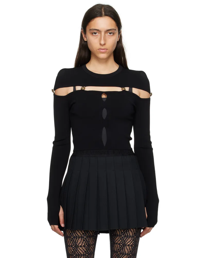 Versace Jeans Black Cutout Sweater E899