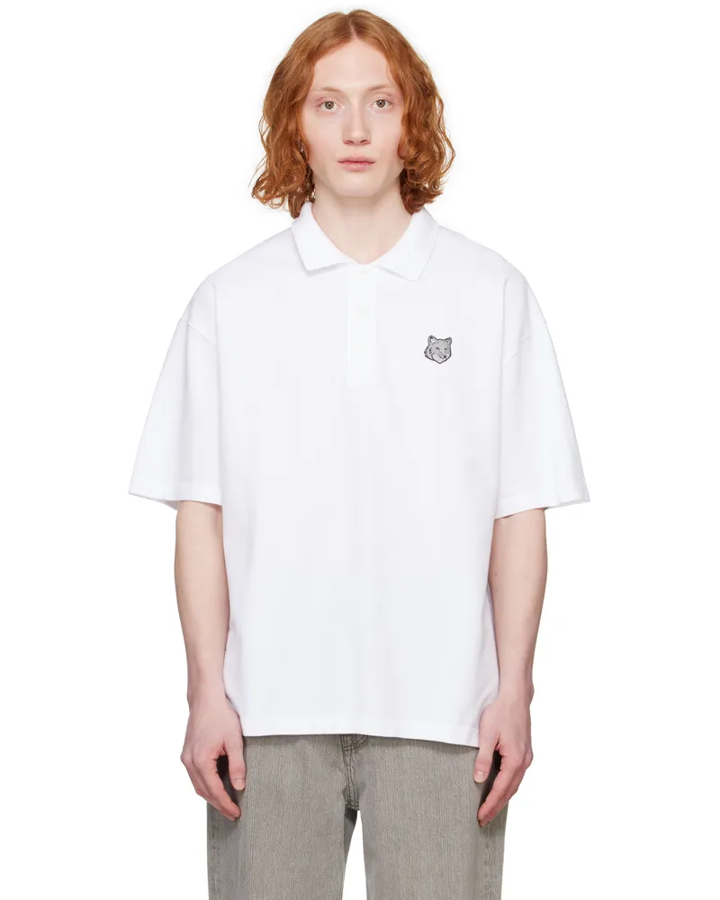 Kitsuné White Bold Fox Head Patch Oversize Polo P100