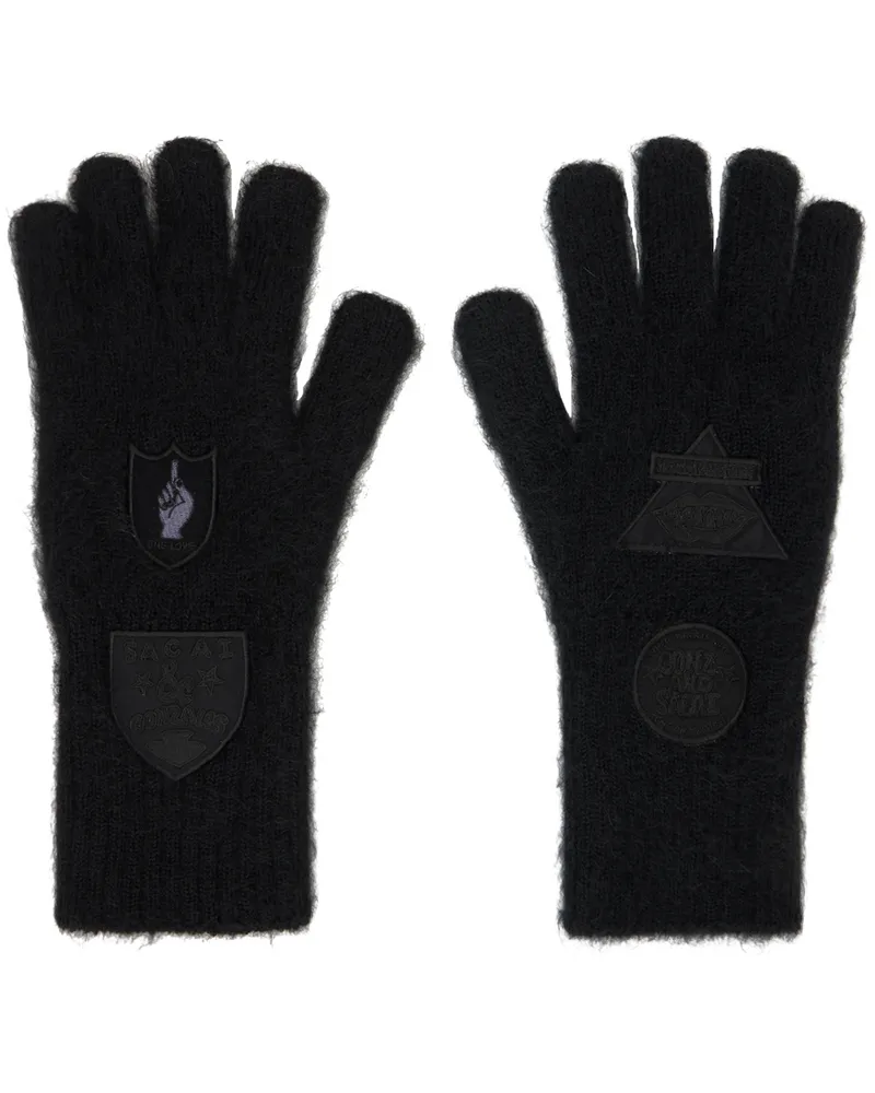 Sacai Black Gonz Edition Multi Patch Gloves 001