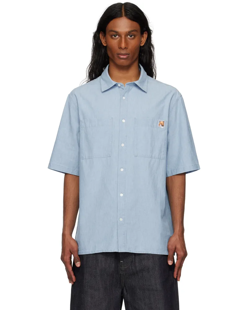 Kitsuné Blue Relaxed Short Sleeve Shirt P470