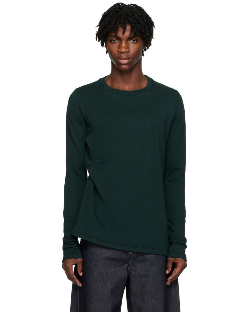 Marina Yee Green Tuck Sweatshirt Dark