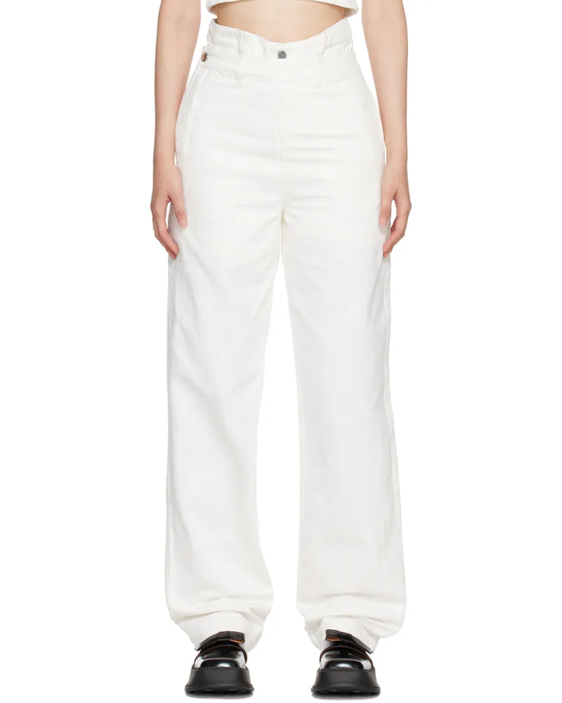 SHUSHU/TONG SSENSE Exclusive White Double Layer Jeans Wh100