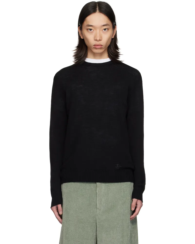 Jil Sander Black Crewneck Sweater 001