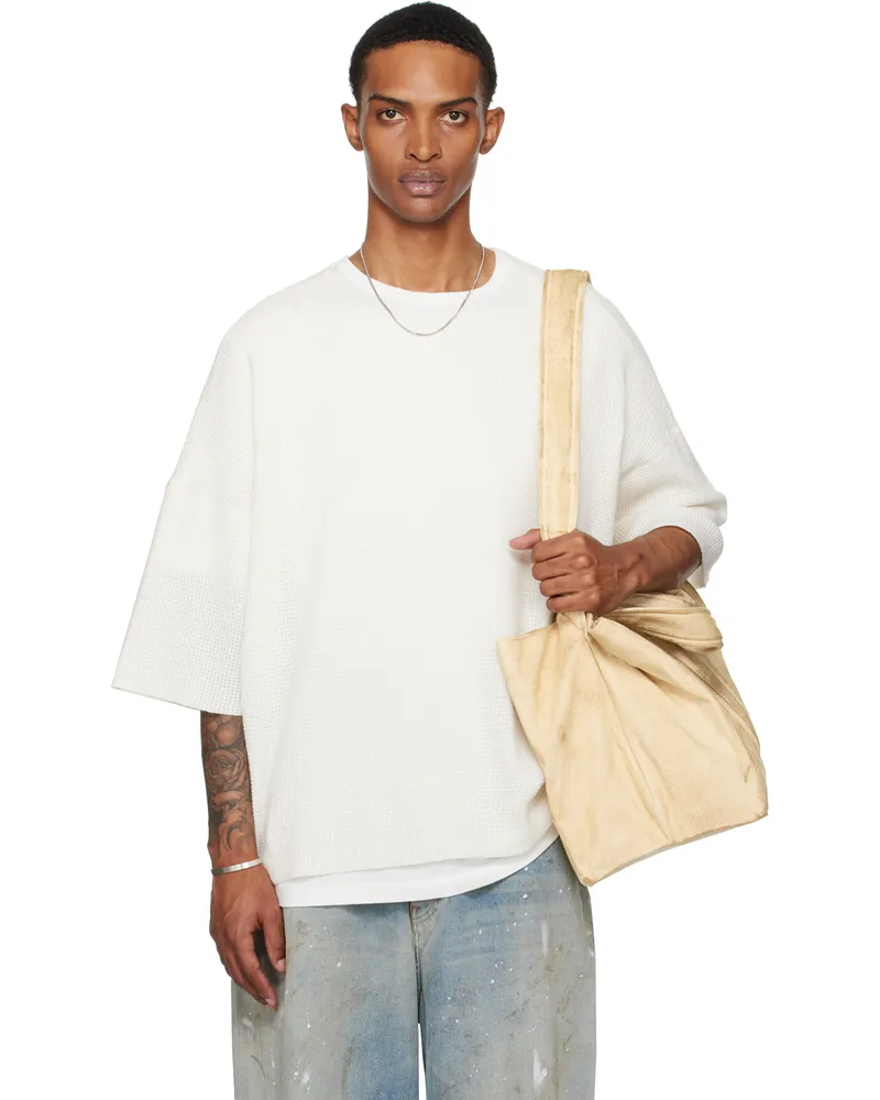 Fear of God White Waffle Short Sleeve T-shirt Cloud