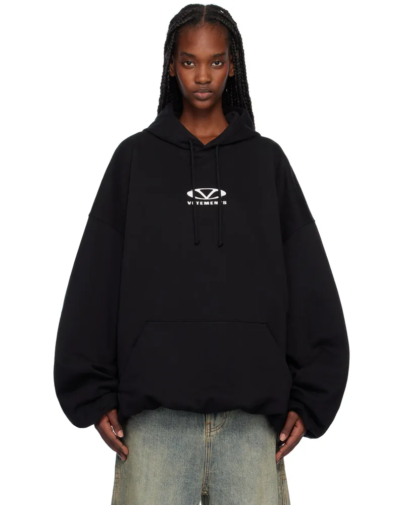 VETEMENTS Black Oval Logo Hoodie Black