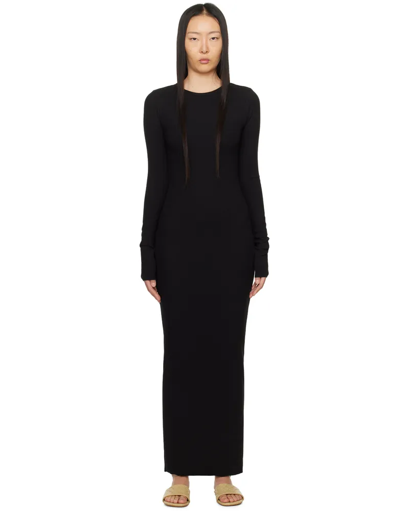 ÉTERNE Black Crewneck Maxi Dress Black