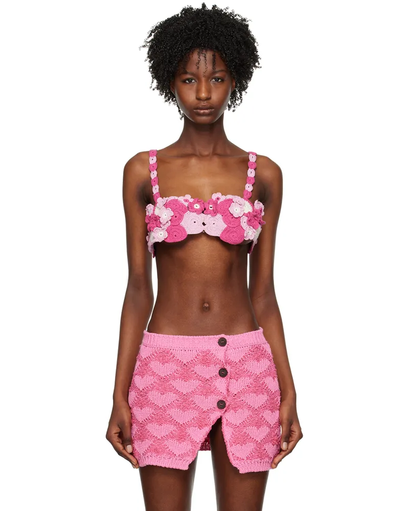 Marco Rambaldi Pink Sweetheart Neck Bra 14