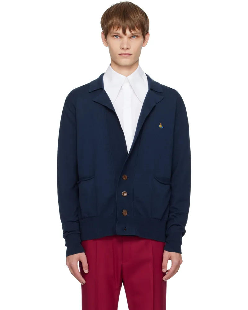 Vivienne Westwood Navy Samuel Cardigan Aw25-navy