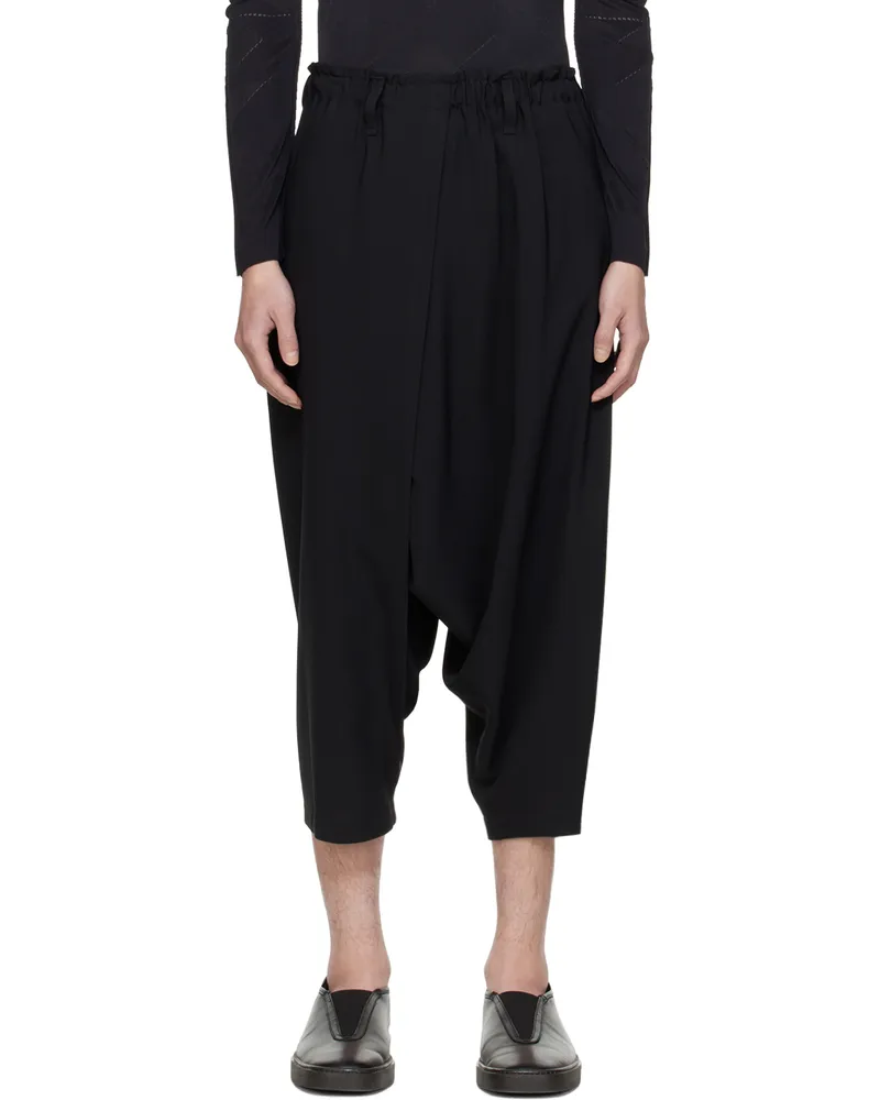 Issey Miyake Black Seamless Bottoms Basic Trousers 15-black