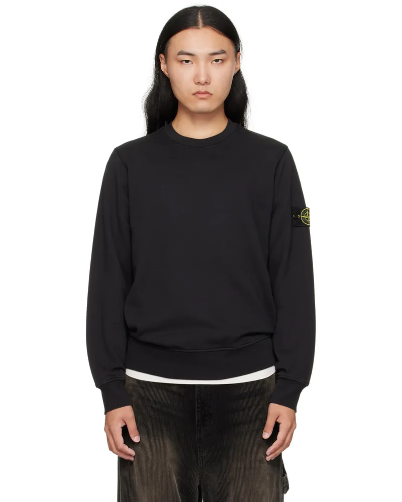 Stone Island Black 6100060 Organic Cotton Fleece Sweatshirt V0029