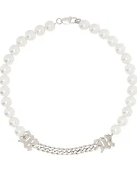 MISBHV White Pearl & Curb Link Choker White