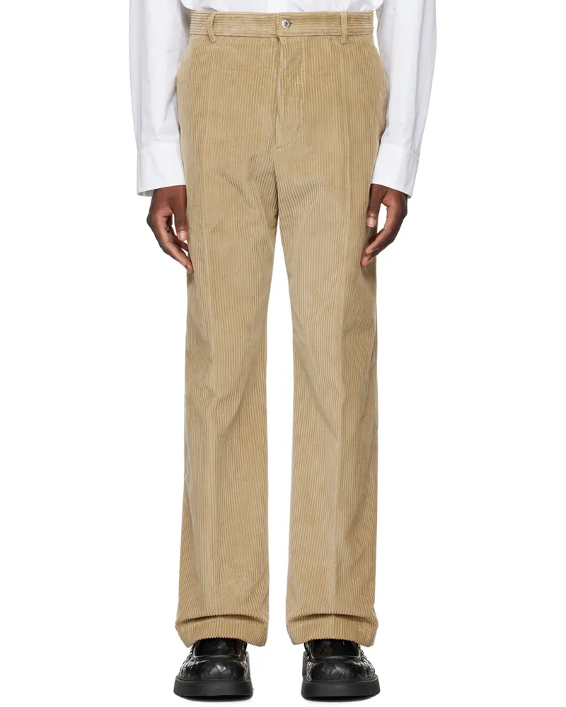 Bottega Veneta Beige Creased Trousers 1434