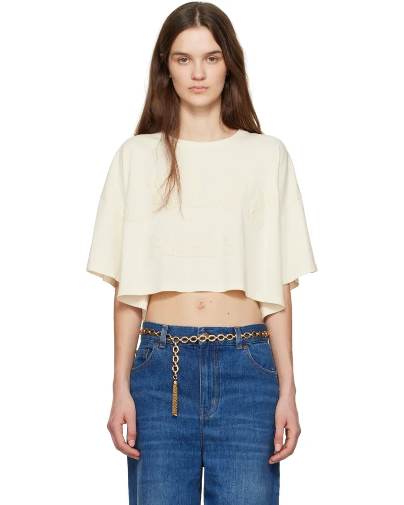 Chloé Off-White Cropped Logo T-shirt 103