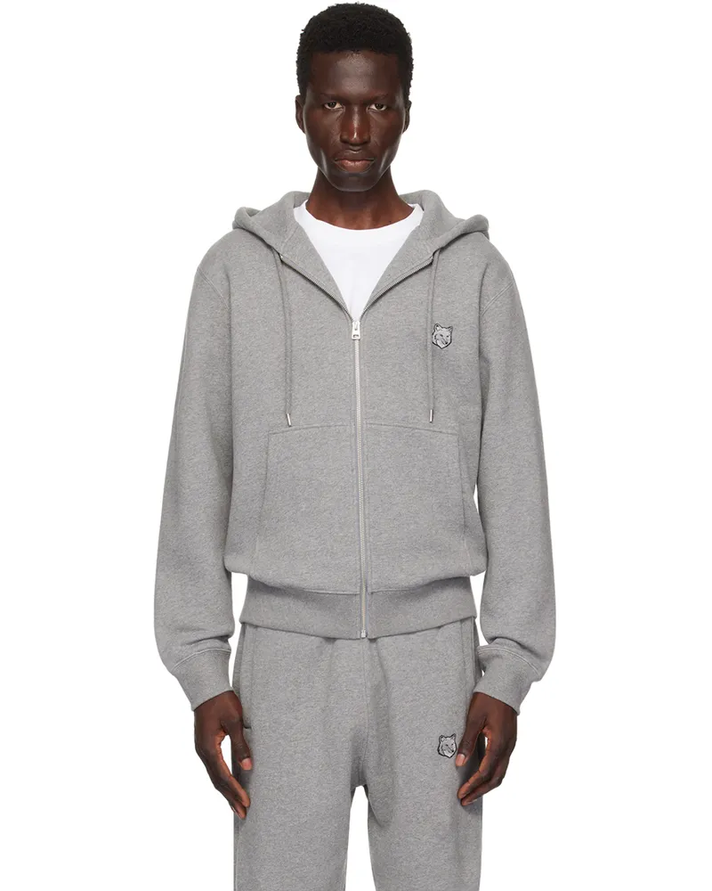 Kitsuné Gray Bold Fox Head Hoodie H131